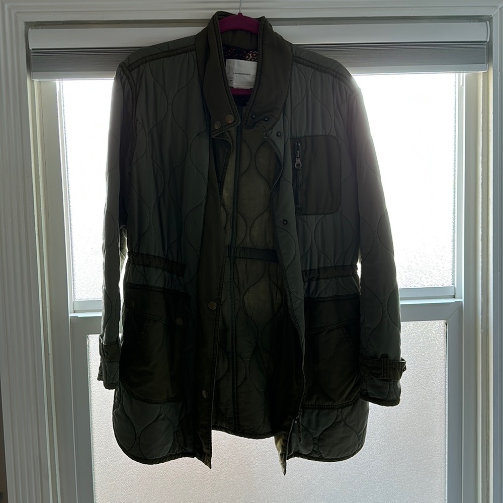 By Anthropologie Quilted Green Jacket
